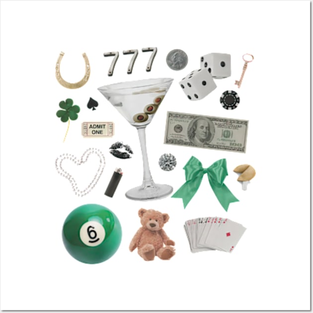 St Patricks Day Y2K Lucky Things Lucky Girl Syndrome Wall Art by Mimimoo